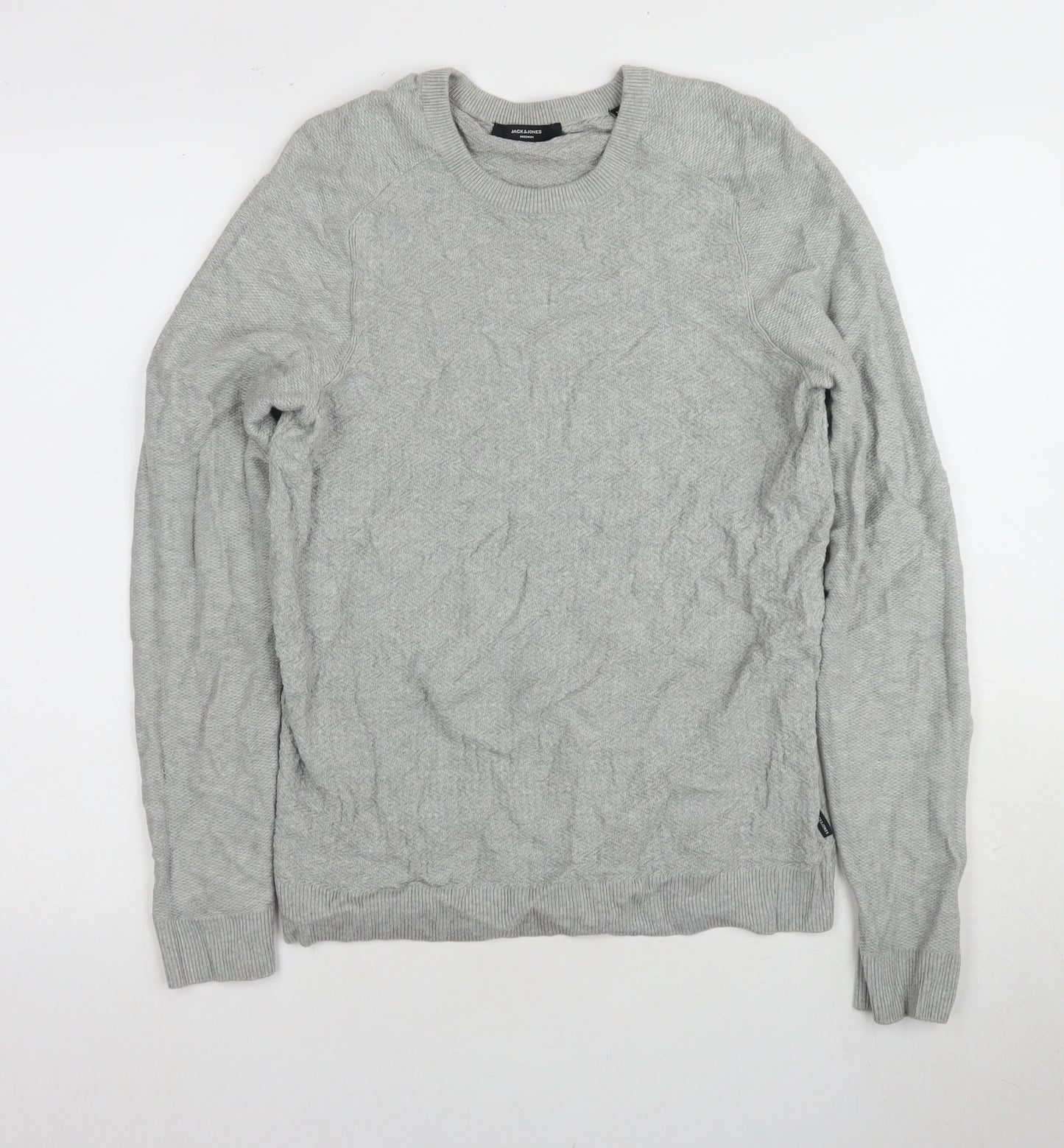 Jack & Jones Grey Men's Pullover Jumper Size M