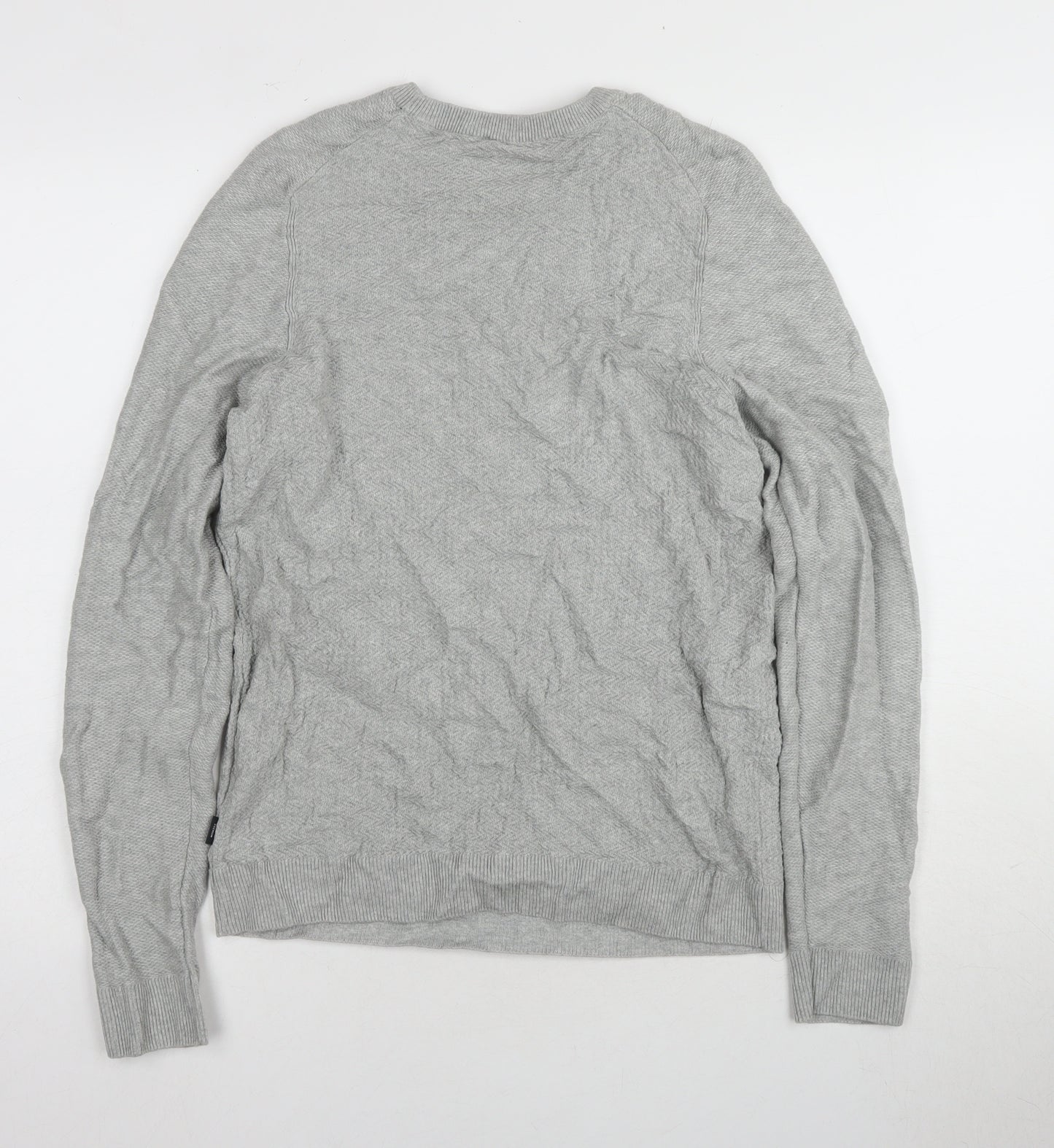 Jack & Jones Grey Men's Pullover Jumper Size M