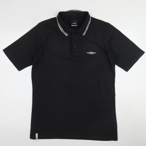 Umbro Men's Black Polo Shirt M Collared Casual