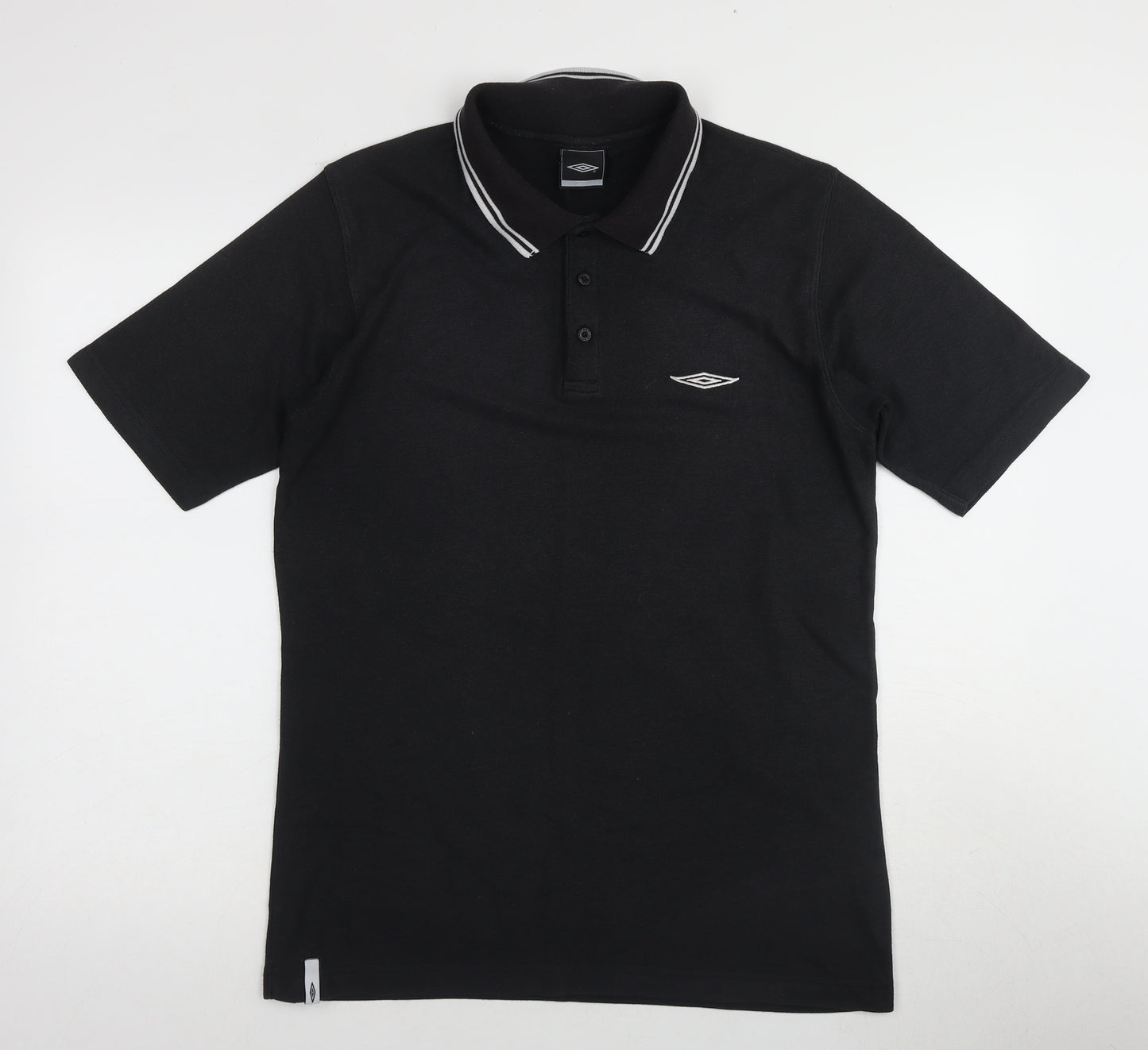 Umbro Men's Black Polo Shirt M Collared Casual