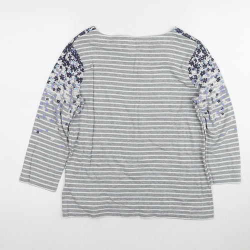 Maine New England Women's Grey Floral T-Shirt Size 14