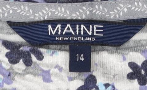 Maine New England Women's Grey Floral T-Shirt Size 14