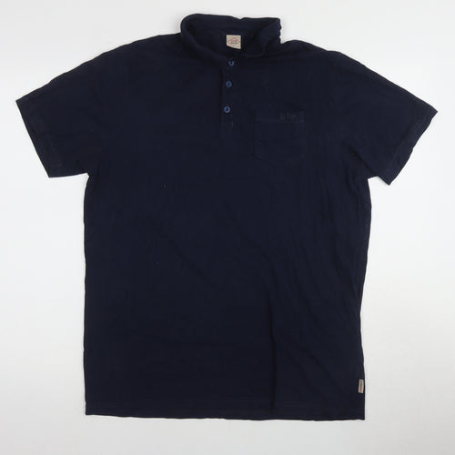 Lee Cooper Men's Blue Polo Shirt L Short Sleeve Cotton