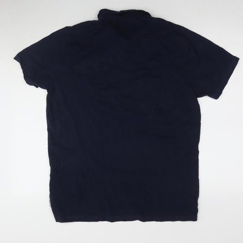 Lee Cooper Men's Blue Polo Shirt L Short Sleeve Cotton