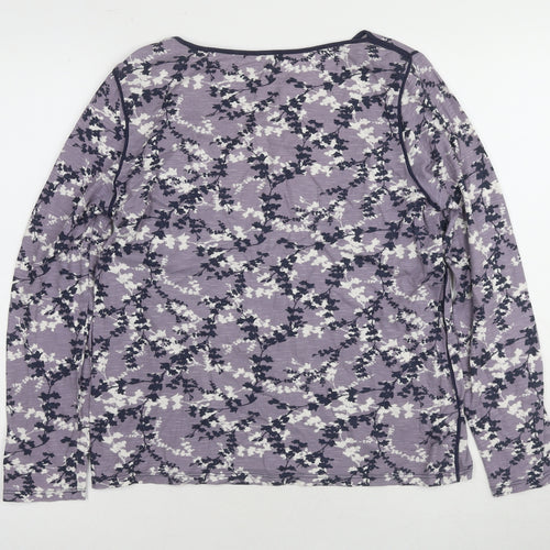 Laura Ashley Women's Purple Floral Long Sleeve T-Shirt