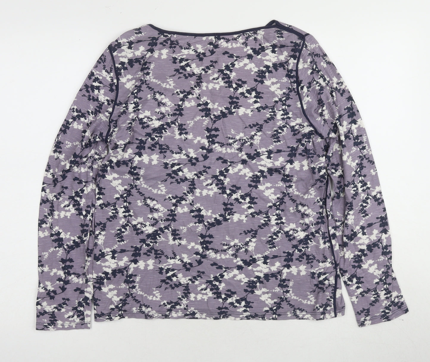 Laura Ashley Women's Purple Floral Long Sleeve T-Shirt