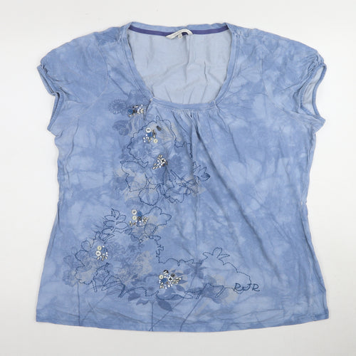 Rocha John Rocha Women's Blue Floral T-Shirt Size 20