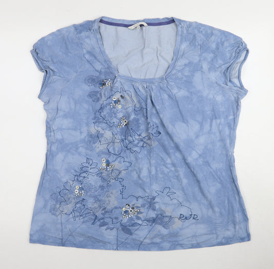 Rocha John Rocha Women's Blue Floral T-Shirt Size 20