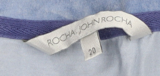 Rocha John Rocha Women's Blue Floral T-Shirt Size 20