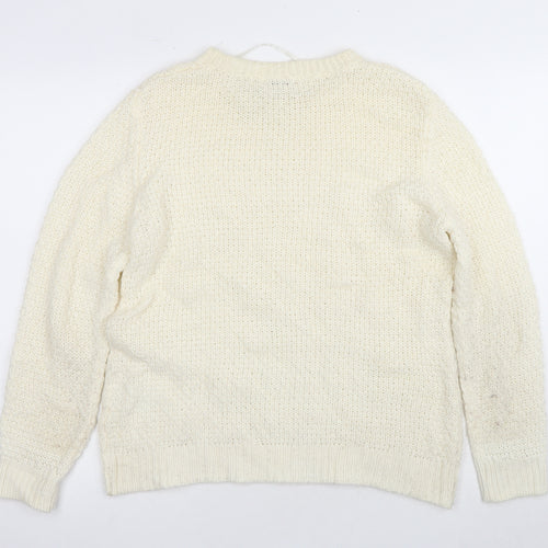 Damart Ivory Cable-Knit Jumper Women UK 10 Regular Fit