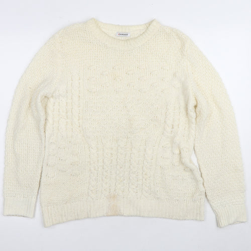 Damart Ivory Cable-Knit Jumper Women UK 10 Regular Fit