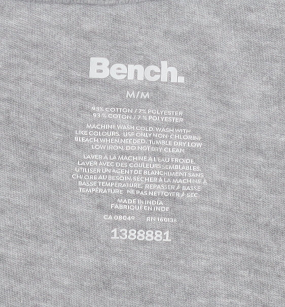 Bench Men's Grey Crew Neck T-Shirt, Size M