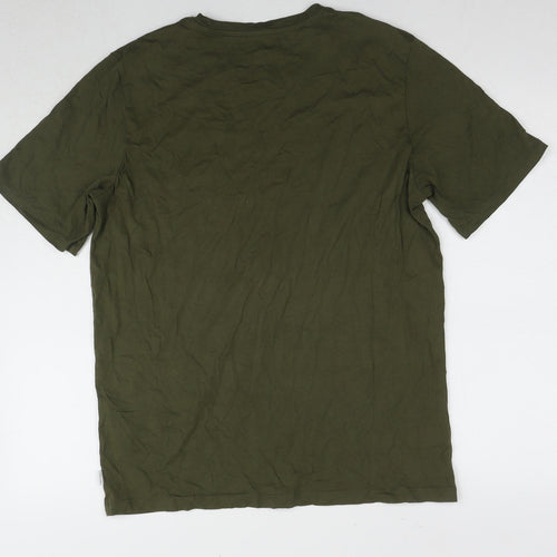 Jack & Jones Men's Green Crew Neck T-Shirt - Size L