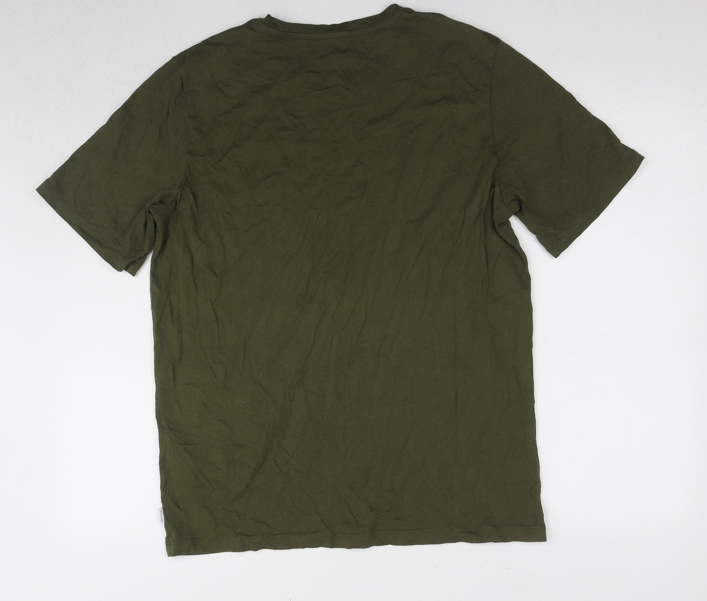 Jack & Jones Men's Green Crew Neck T-Shirt - Size L