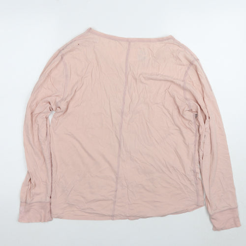 GAP Women's Pink Long Sleeve Cotton T-Shirt