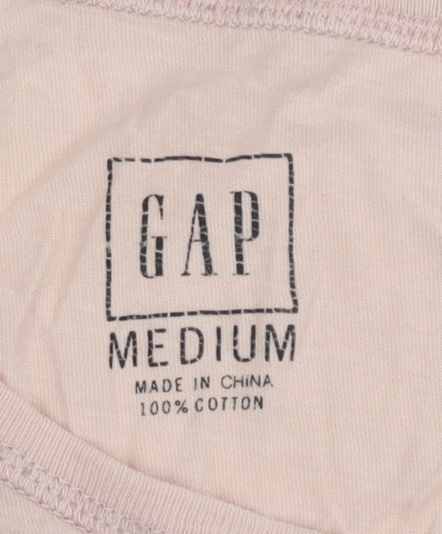 GAP Women's Pink Long Sleeve Cotton T-Shirt