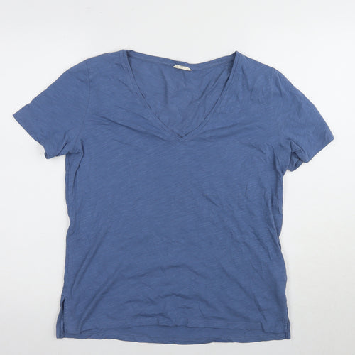 Hush Women's Blue Cotton V-Neck T-Shirt M