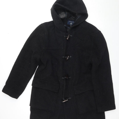 Dehavilland Men's Black Hooded Duffle Coat, M