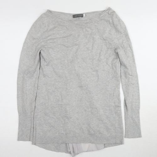 Mint Velvet Women's Grey Boat Neck Long Sleeve Top