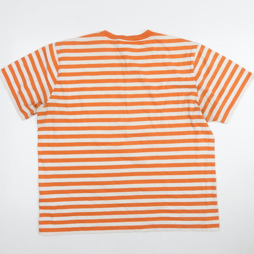 Carhartt Unisex Orange Striped T-Shirt L