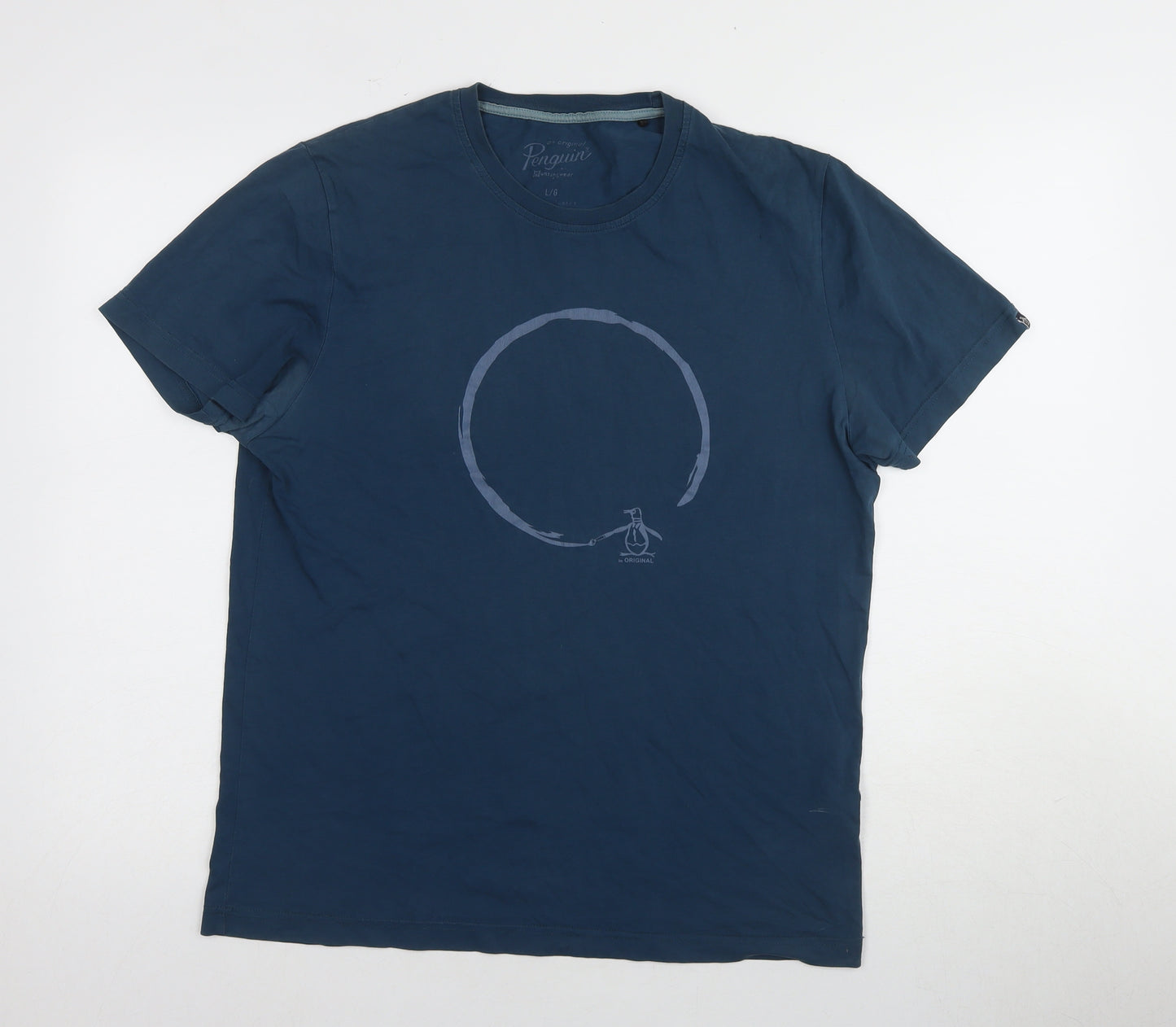 Original Penguin Blue Men's Graphic Crew Neck T-Shirt L