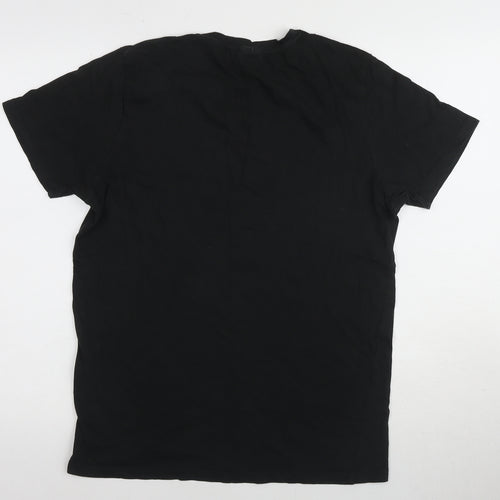 Jack & Jones Men's Black Graphic T-Shirt, M, Cotton