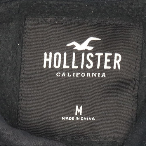 Hollister Men's Black Pullover Hoodie, M, Logo Accents