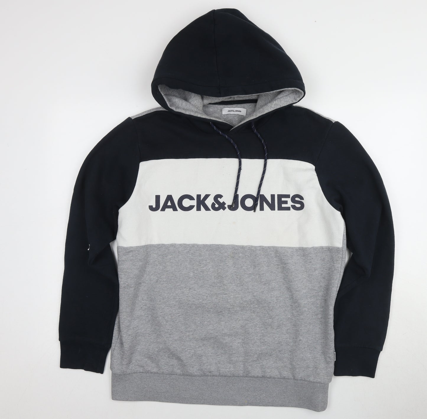 Jack & Jones Men's Grey Hoodie - M, Pullover, Logo