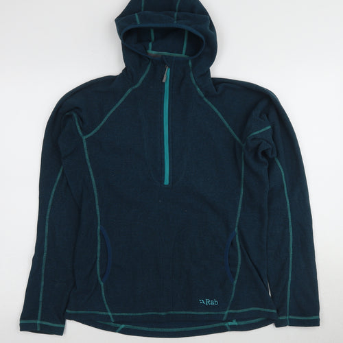 Rab Women's Blue Hoodie Sweatshirt, Size M, Zip Closure