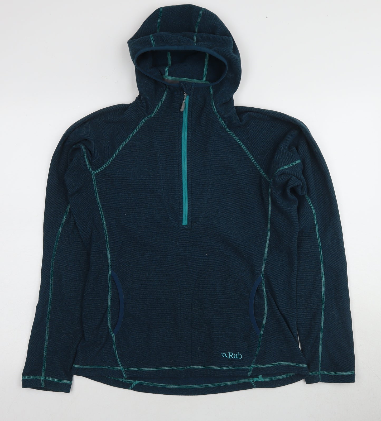 Rab Women's Blue Hoodie Sweatshirt, Size M, Zip Closure