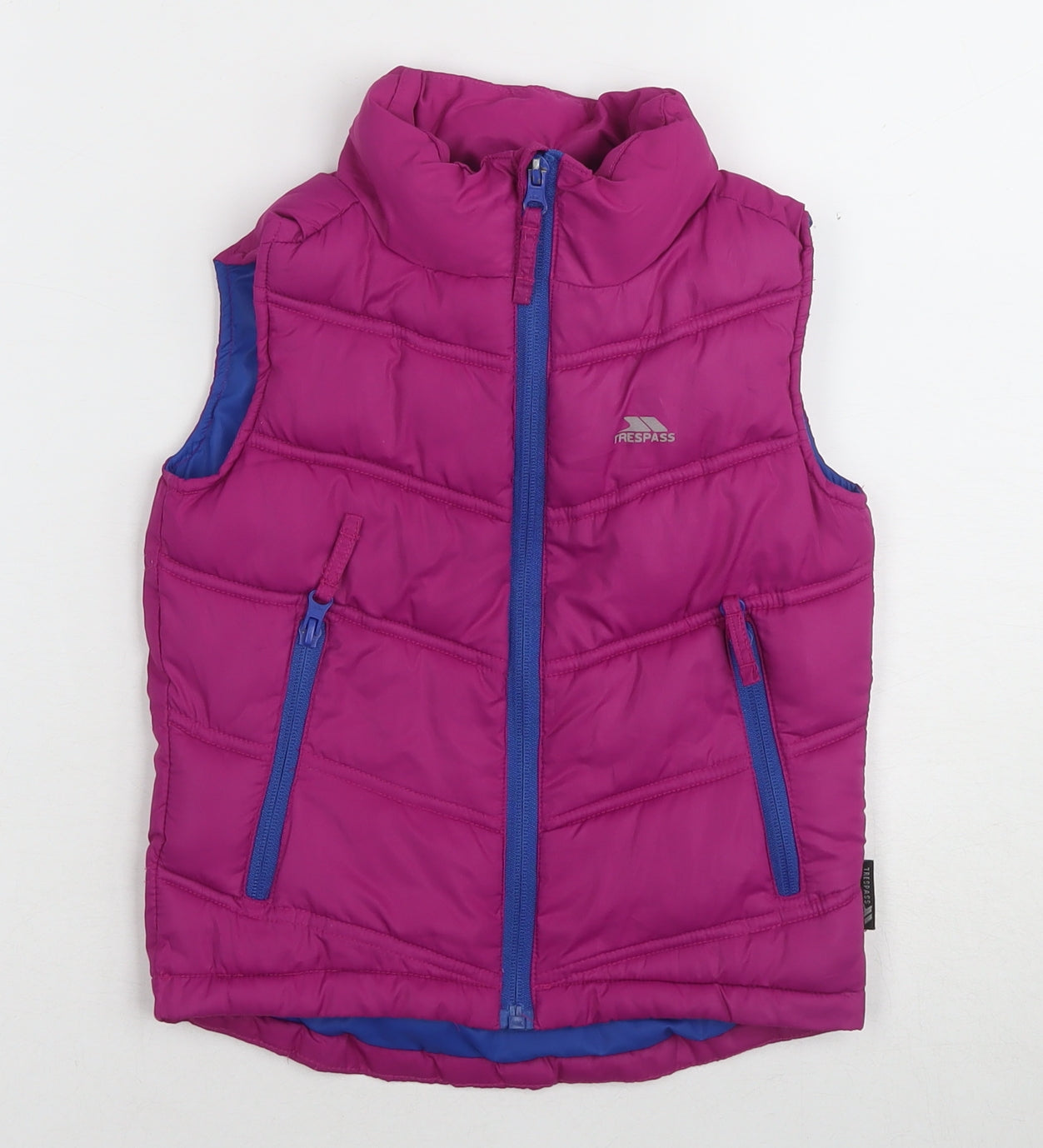 Trespass Girls Pink Puffer Jacket 3-4 Years with Zip Closure