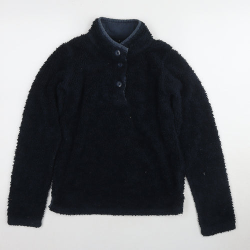 FatFace Boys Black Graphic Print Henley Sweatshirt 12-13 Years