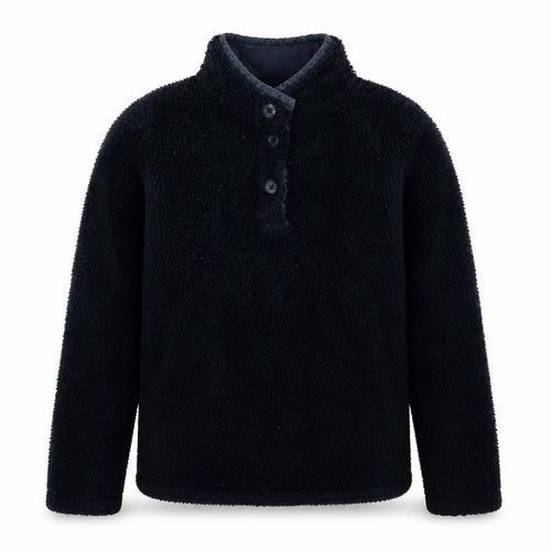 FatFace Boys Black Graphic Print Henley Sweatshirt 12-13 Years
