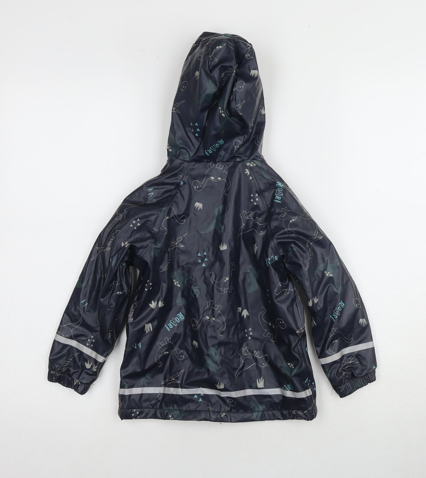 Lupilu Boys Black Dinosaur Rain Jacket 2-3 Years Hooded Reflective