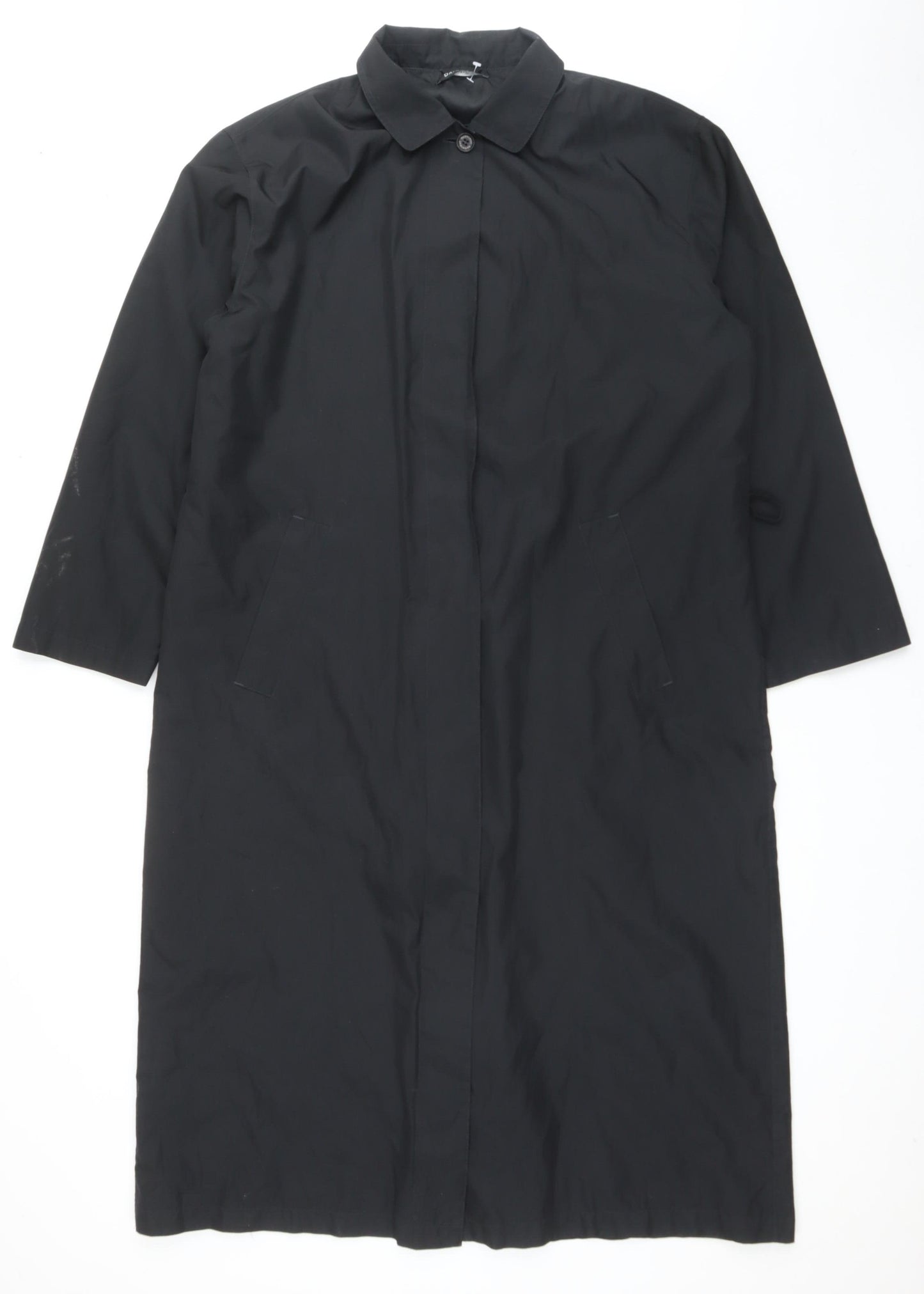 Dannimac Women's Black Long Overcoat Size L