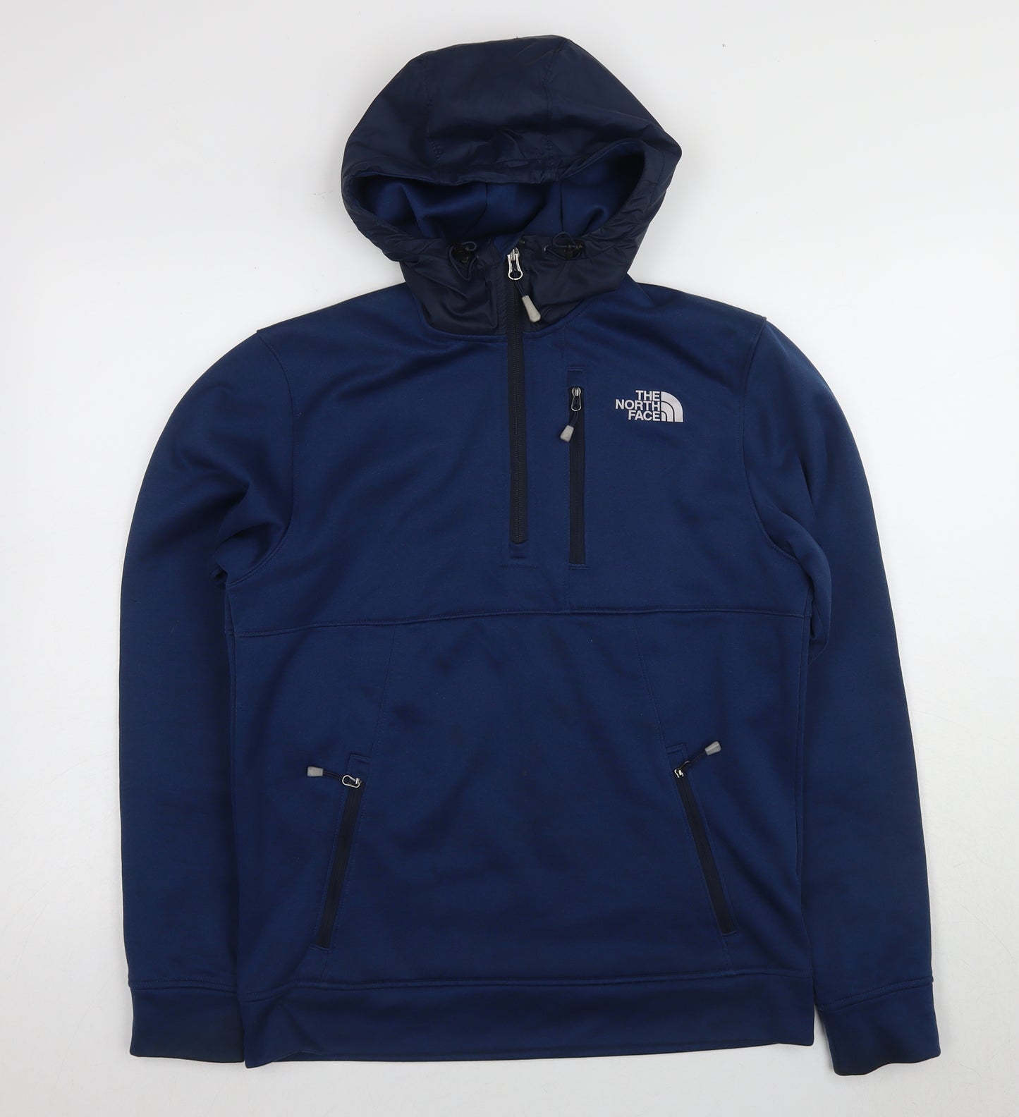 The North Face Men's Blue Hooded Windbreaker Jacket - S