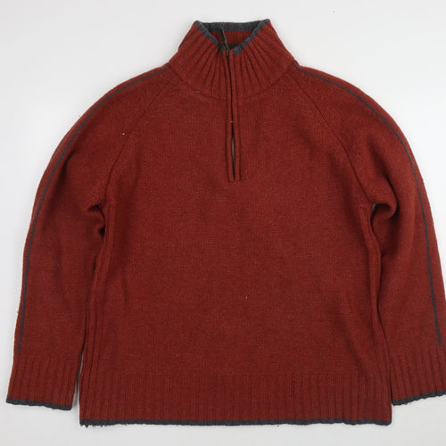 ALS Men's XL Red Full Zip Wool Jumper