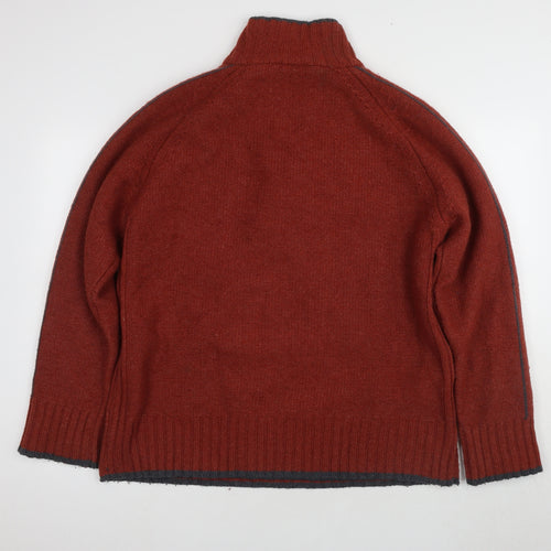 ALS Men's XL Red Full Zip Wool Jumper