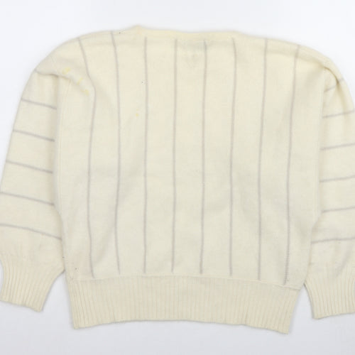 Mackintosh Women's Ivory Wool Stripe Jumper, Size M