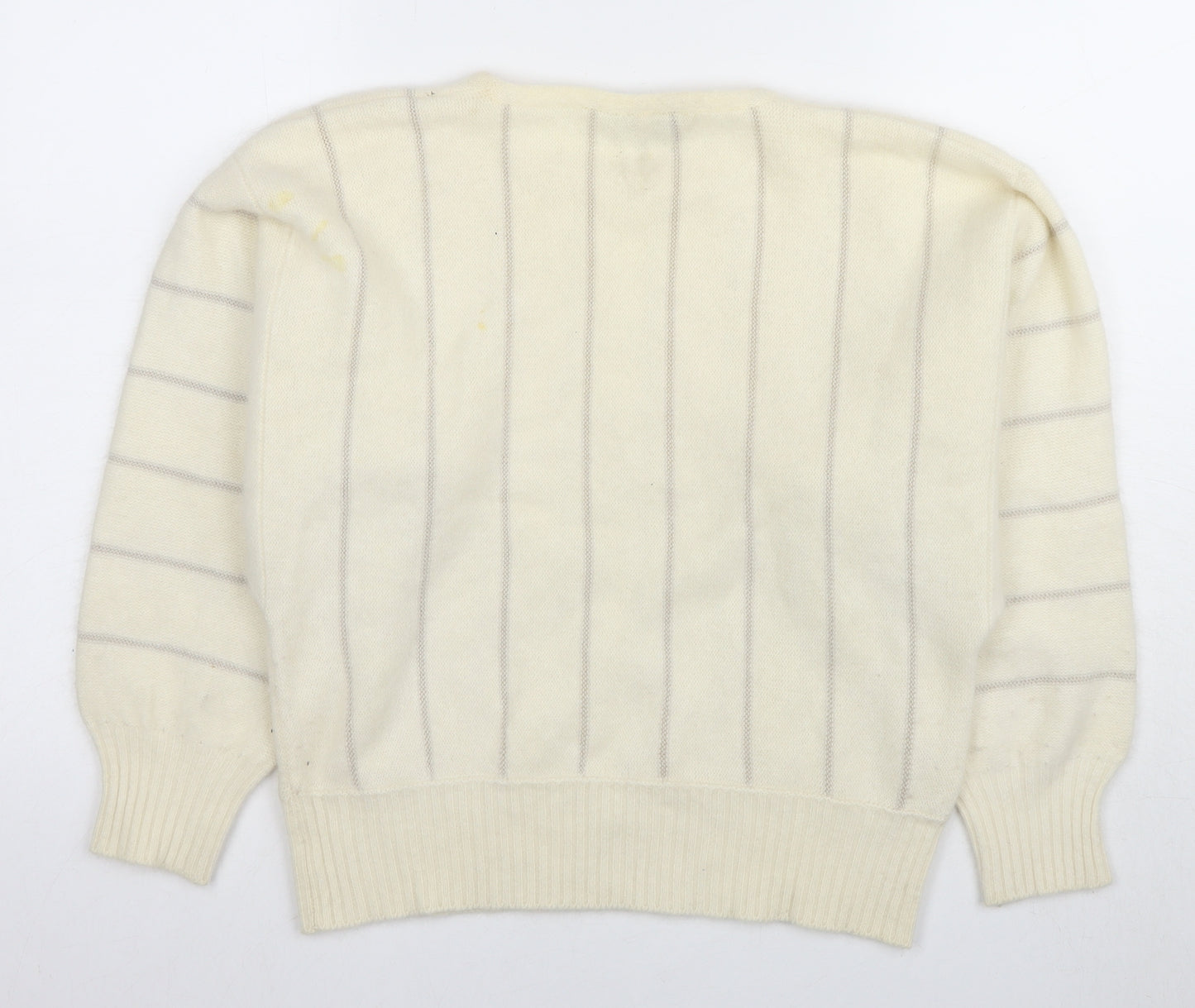 Mackintosh Women's Ivory Wool Stripe Jumper, Size M
