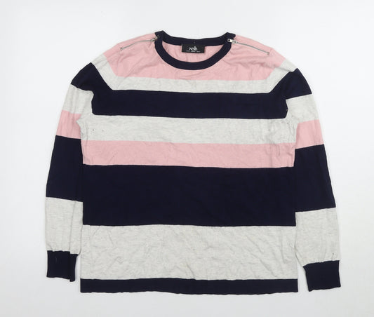 Wallis Women's Multicoloured Striped Pullover, UK 16