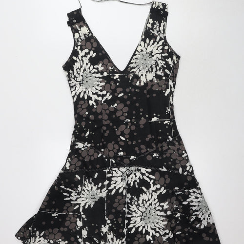 Firetrap Women's Black Floral Fit & Flare Dress 10