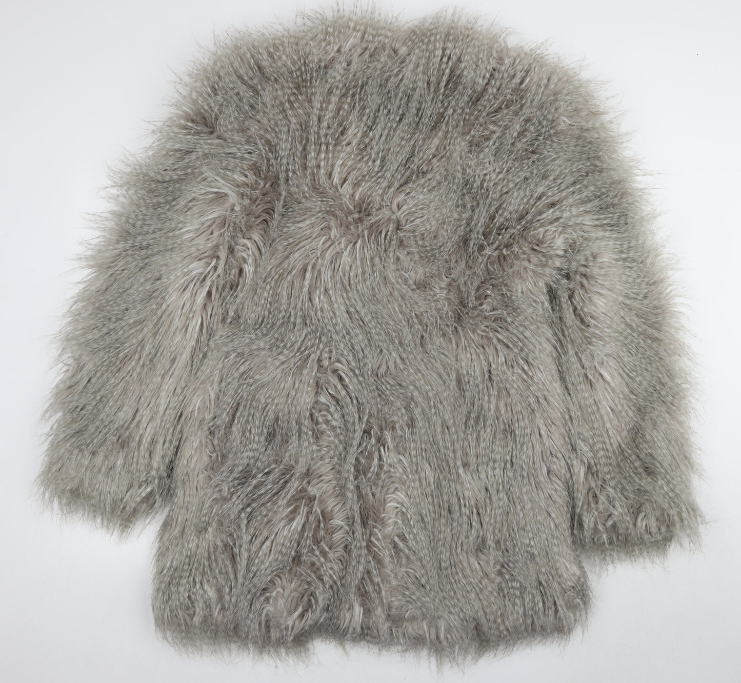 Topshop Women’s Grey Faux Fur Jacket Size 14