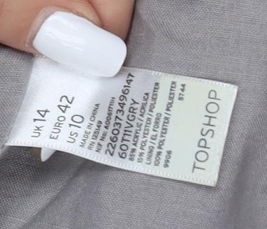 Topshop Women’s Grey Faux Fur Jacket Size 14