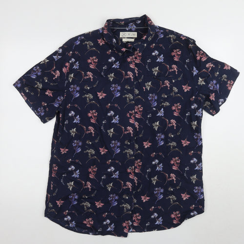 Lanes & Co. Men's Blue Floral Button-Up XL Shirt