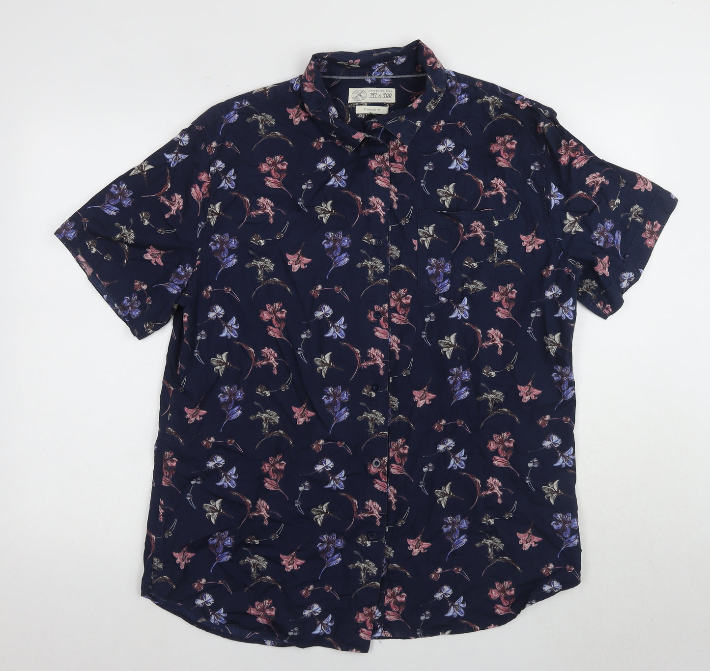 Lanes & Co. Men's Blue Floral Button-Up XL Shirt