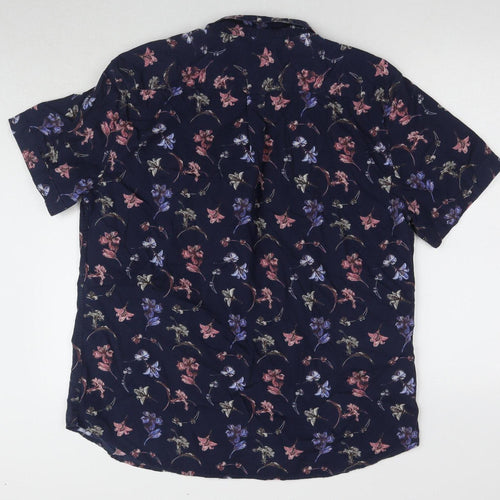 Lanes & Co. Men's Blue Floral Button-Up XL Shirt