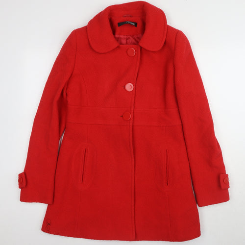 Jane Norman Women's Red Wool Coat, Size 10, Regular Fit