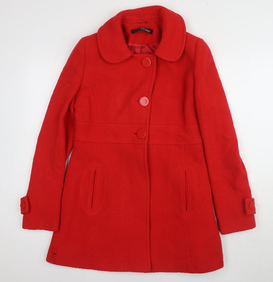 Jane Norman Women's Red Wool Coat, Size 10, Regular Fit