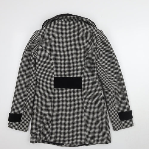 Amaryllis Women's Black & White Houndstooth Pea Coat Size 10